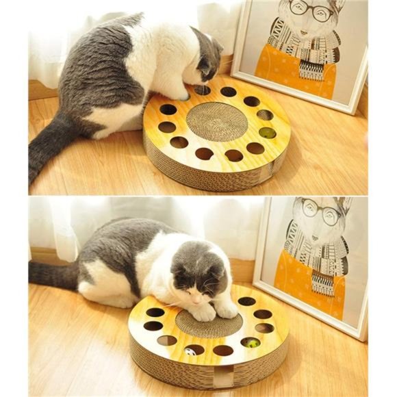 Cat Toy with Sturdy Scratching Pads and 2 Jingly Balls for All Ages of Cats - Picture 3 of 6